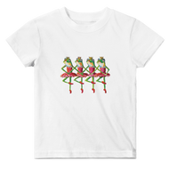 Ballerina Frog Princesses Baby Crewneck T-Shirt | White | Original Artwork by Lars Hollerer