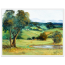 Kiora Hills Landscape Framed Poster — Icons Collection | Original Artwork by Margaret Greig