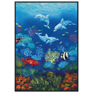 Dolphins Framed Poster — Icons Collection | Original Artwork by John Smith