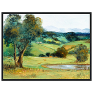 Kiora Hills Landscape Framed Poster — Icons Collection | Original Artwork by Margaret Greig