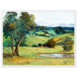 Kiora Hills Landscape Framed Poster — Icons Collection | Original Artwork by Margaret Greig