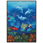 Dolphins Framed Poster — Icons Collection | Original Artwork by John Smith