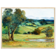 Kiora Hills Landscape Framed Poster — Icons Collection | Original Artwork by Margaret Greig
