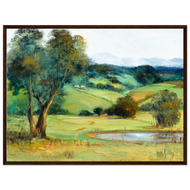 Kiora Hills Landscape Framed Poster — Icons Collection | Original Artwork by Margaret Greig
