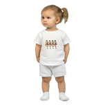 Ballerina Frog Princesses Baby Crewneck T-Shirt | White | Original Artwork by Lars Hollerer