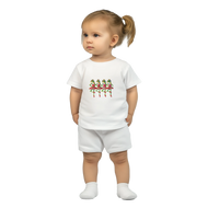 Ballerina Frog Princesses Baby Crewneck T-Shirt | White | Original Artwork by Lars Hollerer
