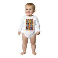 Running Rabbits Baby Long Sleeve Bodysuit | Original Artwork by Lars Hollerer
