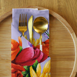 Roses & Sunflowers Cloth Napkin Set | Original Artwork by Riccardo Bossi